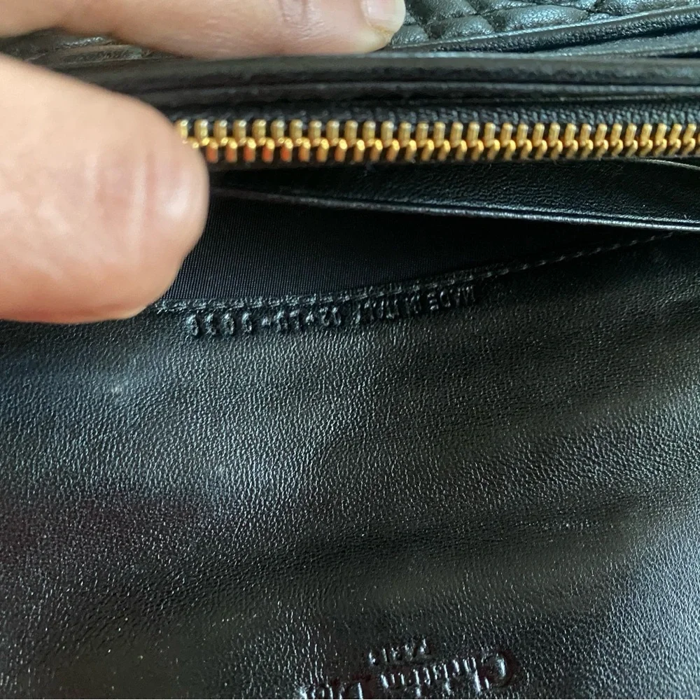 Dior Black Leather Pouch with Gold Zipper